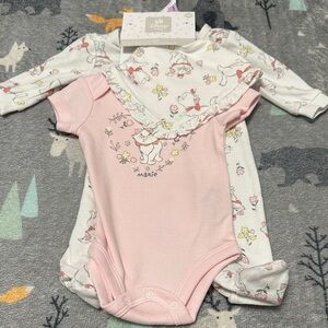 Disney Marie Pink and Cream Bodysuit and Sleeper Set